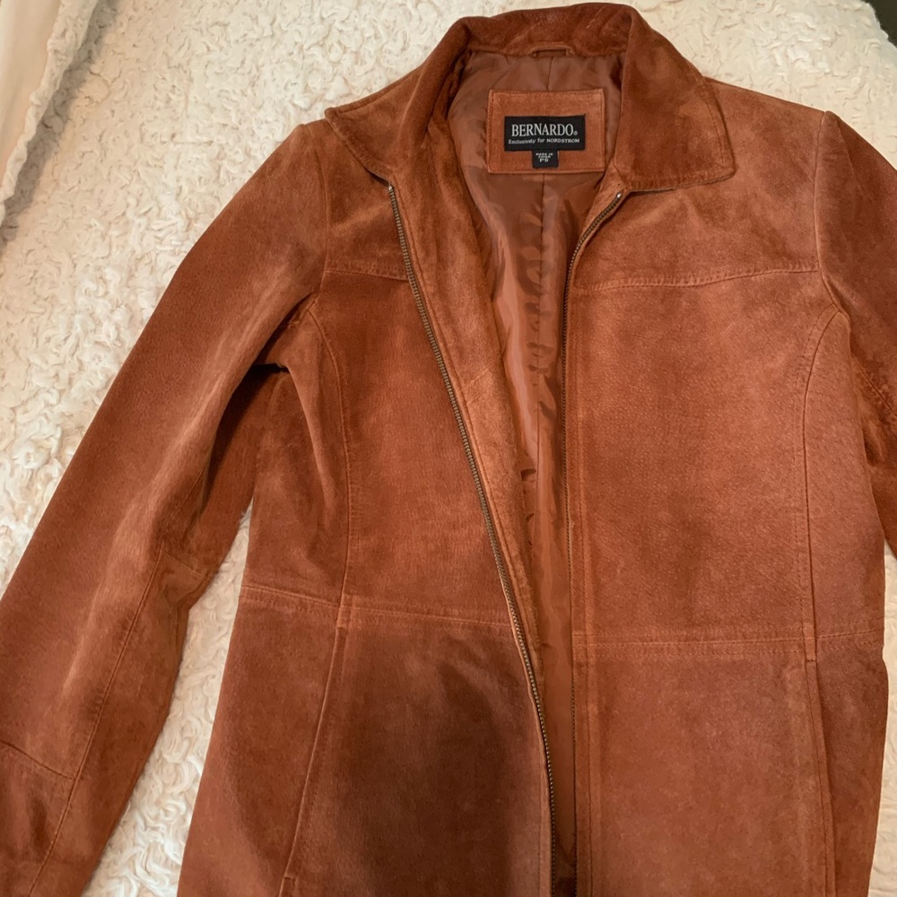 Brown Suede Genuine Leather Jacket